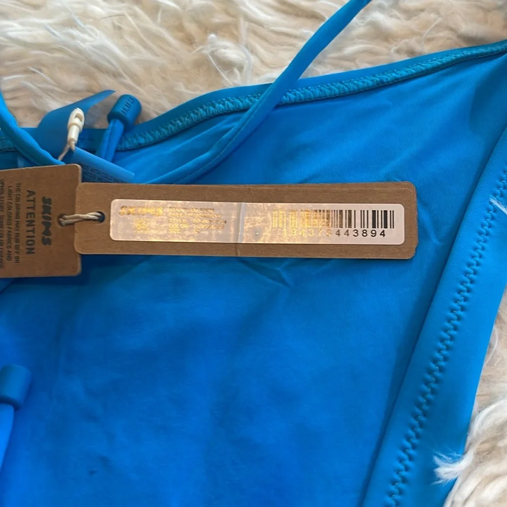 Skims NWT lace up swim suit turquoise SZ 4X